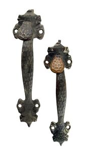 Pair Of Antique Bronze 7 In Thumb Latch Door Pulls