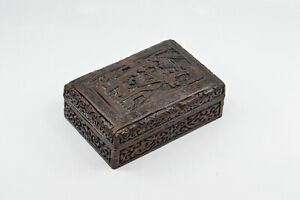 Antique Chinese Cinnabar Box 5 5 X 4 Inches 