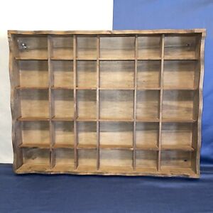 Vintage German Wood Wall Hanging Curio Shelf 30 Cubbies 20 5 X 15 5 Scalloped