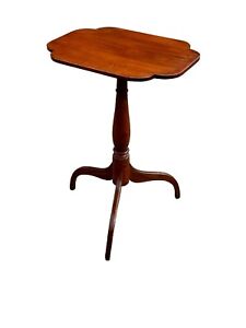 Antique Spider Leg Cherry Candle Stand Country Tea Table 1840 Clean