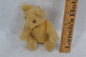 Antique Straw Stuffed Bear Teddy Mohair Jointed 6 In Early 19th C Original