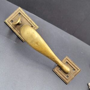 Vintage Embossed Square Brass Thumb Latch Pull Handle Door Knob Salvage