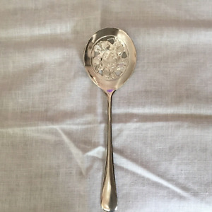 Antique Italian Cranberry Serving Spoon Italy Silverplated 8 3 4 