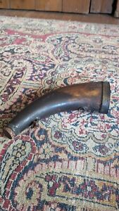 Rare Antique Early Primitive Flat Form Dark Two Tone Powder Horn Flask 8 5 