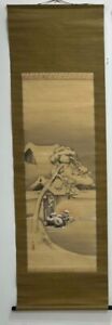 Vintage Japanese Hanging Scroll Art Snow Jizou M130