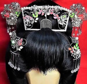 Vintage Japanese Bride Kanzashi Kushi Set Wedding Kimono Hair Ornament 1019