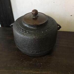 Chagama Chanoyugama Japanese Cast Iron Tea Kettle Teapot 21cm Tea Ceremony J8475