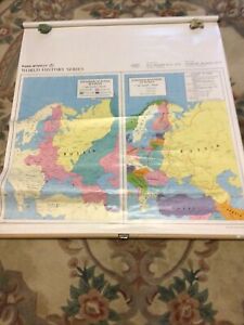 Vintage Expansion Of Russia In Europe Classroom Pull Down Map 39 X 48 