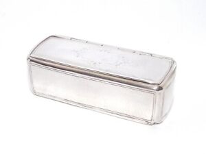 Antique 19th Century French Solid Silver Snuff Box Tobacco Box C1870