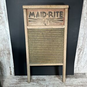 Vintage Maid Rite No 2062 Standard Family Size Wash Board Columbus Washboard Co