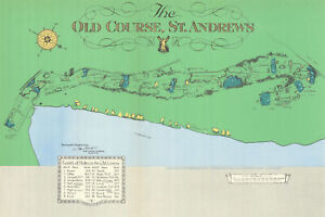 Old Course St Andrews Golf Course Plan By Alister Mackenzie 1924 1954 Map