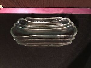 Vintage 8 Cut Glass Celery Cradle Bowl