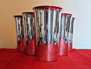 6 Sterling Silver Highball Tumblers Mint Julep Cups Kentucky Derby Time 766gram