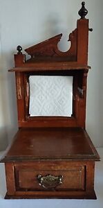 Vintage Victorian Wooden Miniature Chest With Mirror 21 Inches Read Desc 