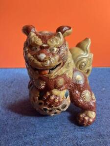 Shishi Lion Kutani Pottery Statue 8 6 Inch Japan Antique Old Figurine Figure Art