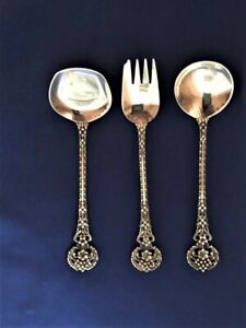 Vintage Russian Silver 916 Jam Spoon Sugar Spoon And Dessert Fork 1960s 