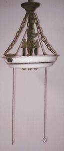 Antique Victorian Gothic Hanging Reflex Cluster Gas Chandelier Lamp By Welsbach