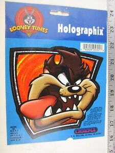 Vintage Holographix Looney Toons Taz Tasmanian Devil Decal Nos Bis