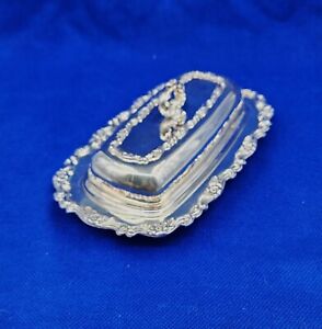 Vintage Oneida Silver Plate Royal Provincial Covered Butter Dish W Glass Insert