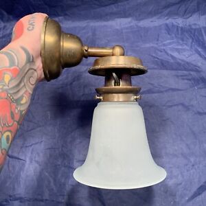 Single Wired Weathered Brass Antique Wall Sconce Porch Fixture 38d