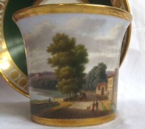 Dagoty Paris Topographical Cup And Saucer C 1820 Vue De Maroute De Sevres