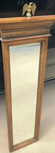 Vintage Brandt Cherry Wood Wall Federal Mirror W Brass Eagle Architectural Top