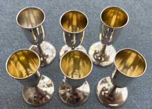 Set Of Six Webster Sterling Silver Cordial Goblets