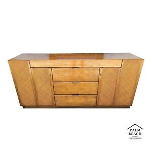 Vintage Mcm Dresser Credenza Glass Top By Founders