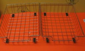 Two 2 Vintage Wire Desktop Filing Organizing In Out Baskets Clean Ready