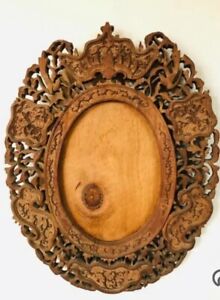 C1860s China Trade Picture Frame With Bat Carving From Golden State Clipper Ship