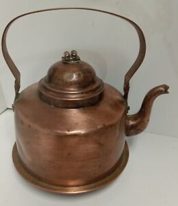 Early Mid 19th Century Copper Tea Kettle Wassbergs Boras 2 1 2 L