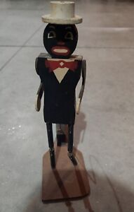 Early 1900s Antique Folk Art Dancing Wooden African American Doll