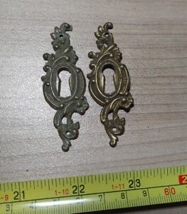 Vintage Ornate Fancy Brass Key Hole Escutcheon Lot