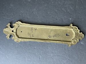Victorian Gilded Brass Door Handle Push Plate Vintage