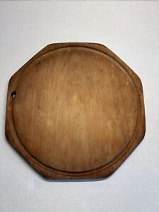Antique Wood Cutting Board Primitive Octagon Bread Board 9 5 
