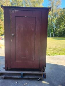 Primitive Red Jelly Cabinet 19th Century