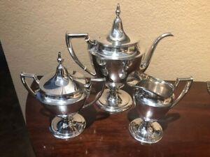Beautiful Pairpoint Sheffield Silver Plated 3 Pc Coffee Set Exc Cond 