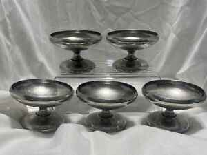 Very Rare 798 Antique Benedict Indestructo Stainless Steel Ice Cream Dishes