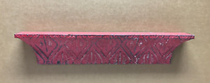 Architectural 23 Destressed Embossed Torch Tin Shelf Ledge Red Vtg 1846 23b