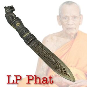 Meed Mor Tiger Knife Dagger Sword Thai Amulet Lp Phat Brass Migic Holy Power