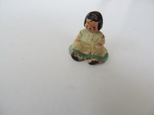 Vintage Hubley Cast Iron Little Girl Paper Weight Americana Rustic