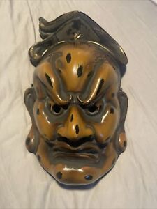 Japanese Noh Mask Carving Kabuki Japan Asian Art Mesh Decor