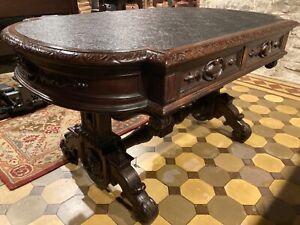 Victorian Walnut Partners Desk Possibly By Daniel Pabst Or George Henkels