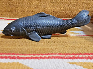Fantastic Ca1900s 8 75 Long Metal Japanese Stylized Coy Gold Fish Figure