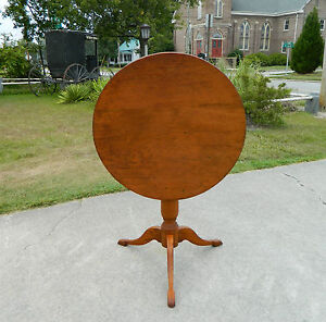 19th Century Country Pine Tilt Top Table Candle Stand Lamp Table