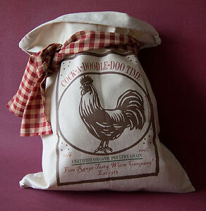 Primitive Flour Sack Vintage Rustic Feedsack Country Home Feed Sack Folk Art
