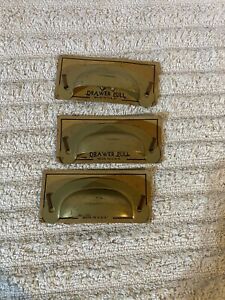 Lot Of 3 Vintage Cup Bin Drawer Pulls Handle Brass Handle Pulls New Made In Usa