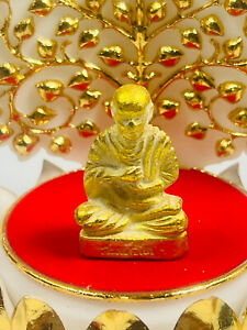 Phra Lp Toh Mini Statue Somdet Gold Leklai Magic Wealth Energy Protect Amulet