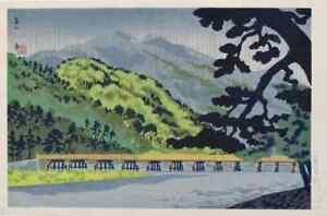 Tokuriki Tomikichiro Arashiyama 1970 Signed Original Japanese Woodblock Print