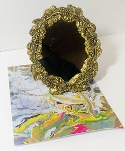 Vintage Celeste Oval Gold Gilded Leaves Frame Mirror